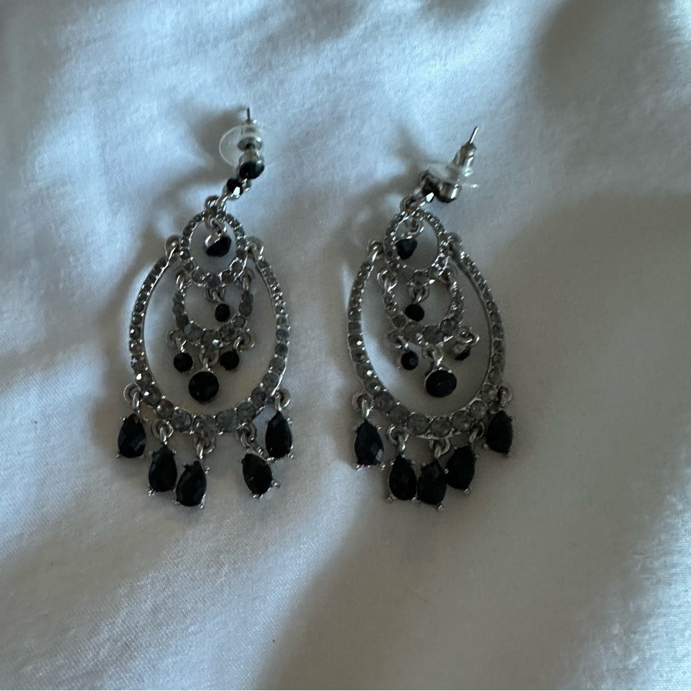 Black and Silver Earrings